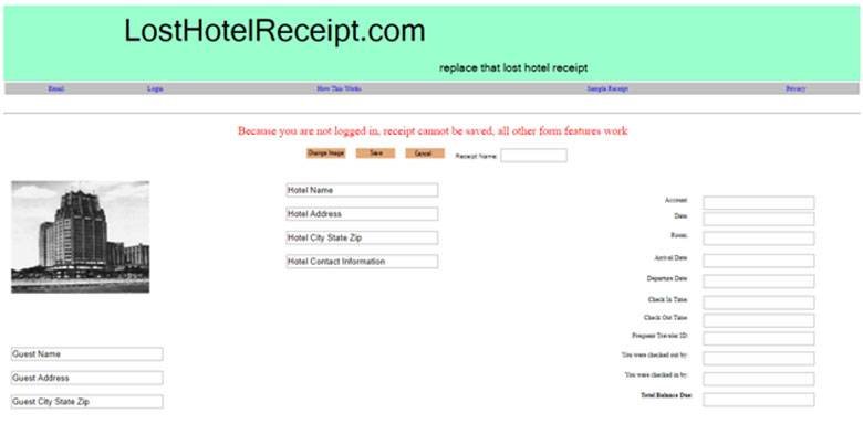 Lost Hotel Receipt