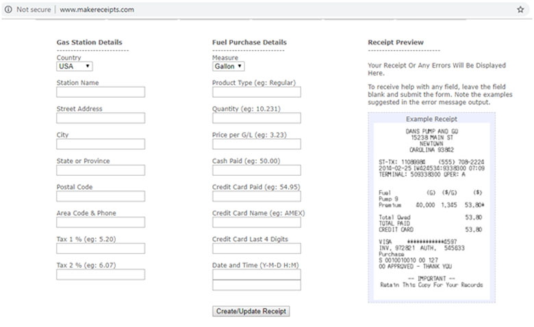 receipts generator