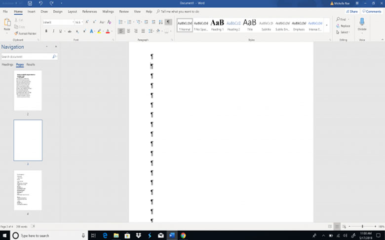 How can you delete a page in WORD on Windows 10 - Step 2