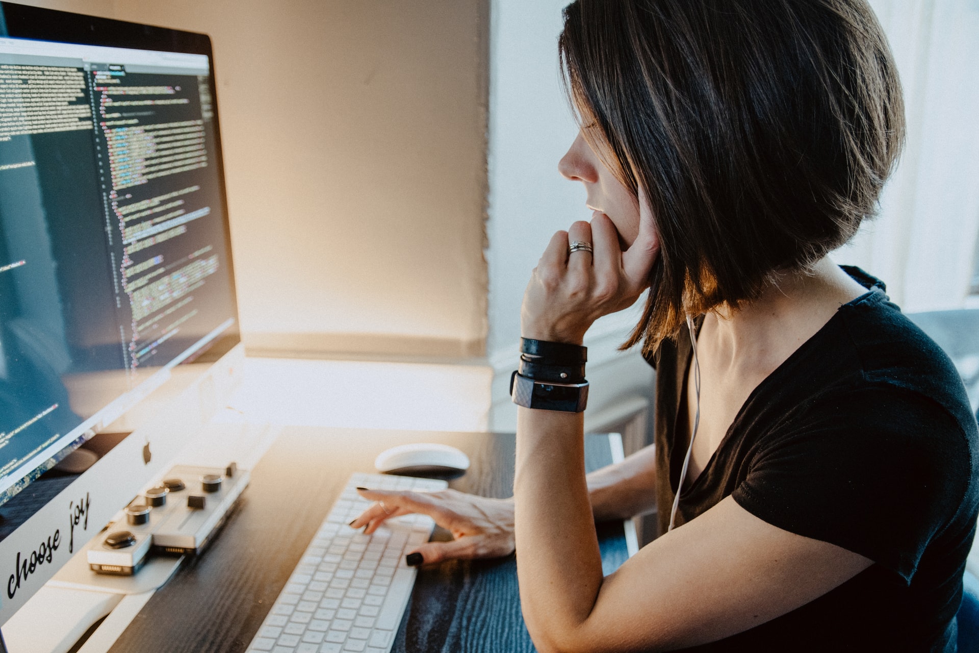 Girl coding