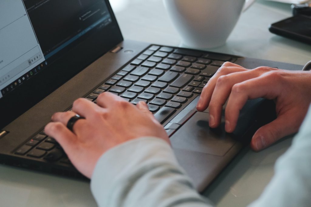 person working on laptop