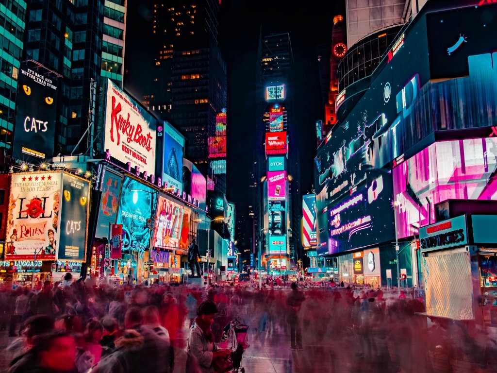 Ads in New York Times Square