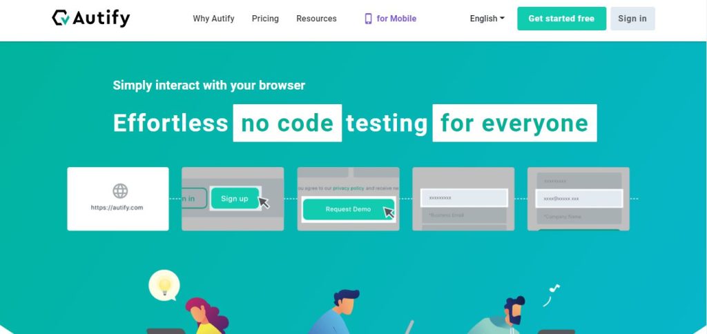 Autify landing page