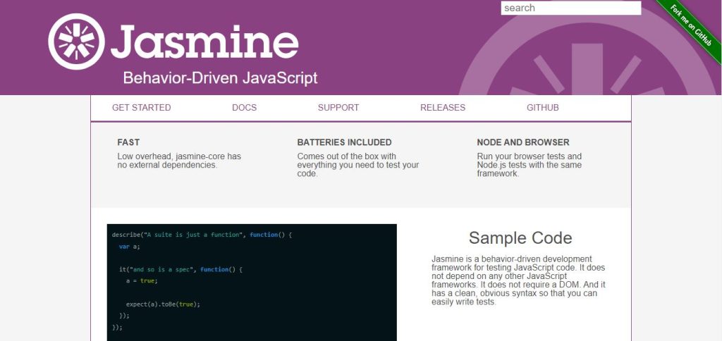 Jasmine landing page