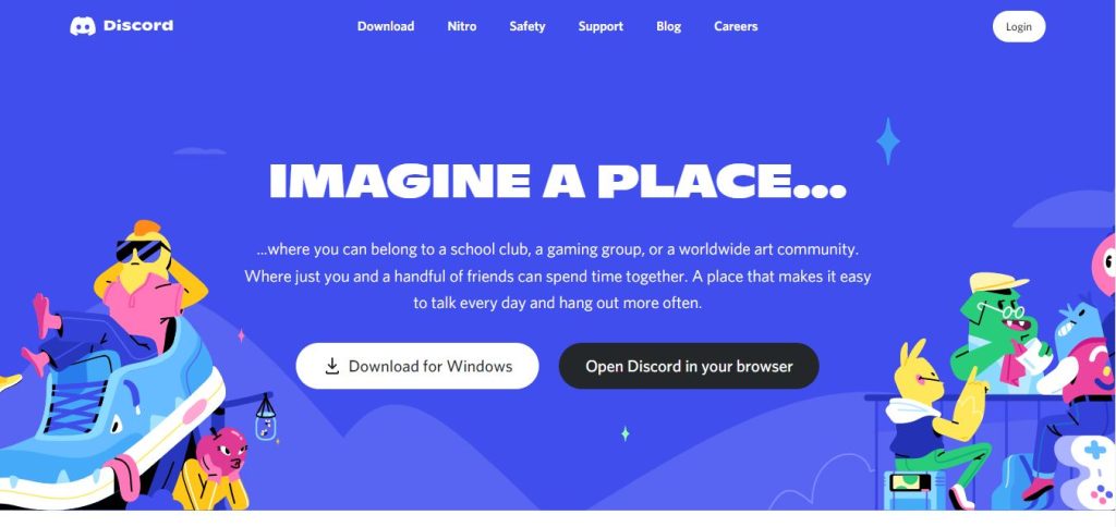 Discord landing page