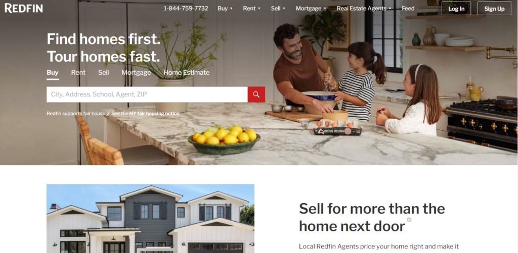 Redfin landing page