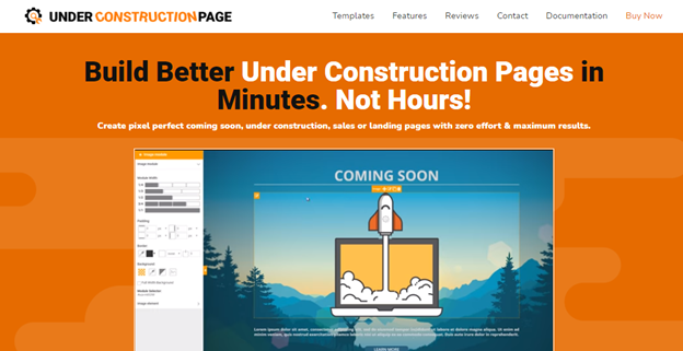 UnderConstructionPage landing page