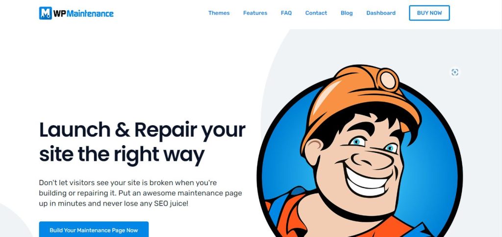 WP Maintenance landing page