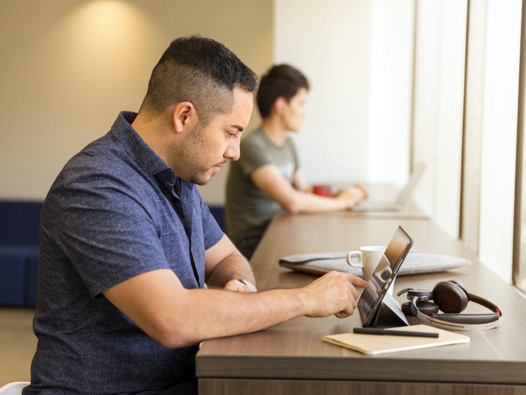 Man with tablet