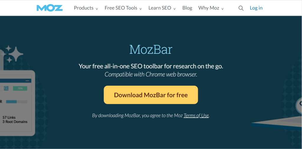 MozBar landing page