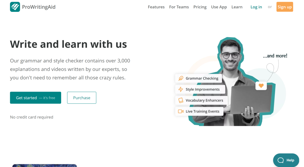 ProWritingAid landing page