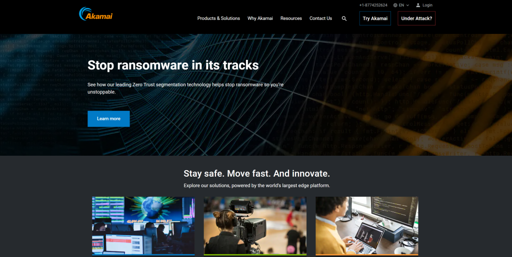 Akamai landing page