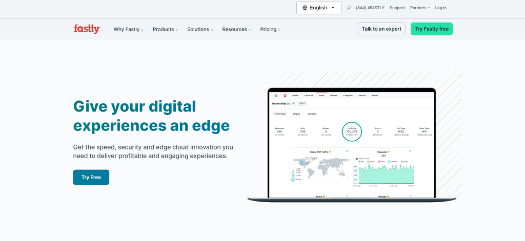 Fastly landing page