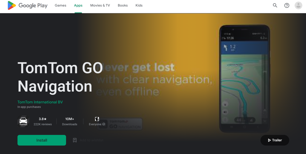 TomTom landing page