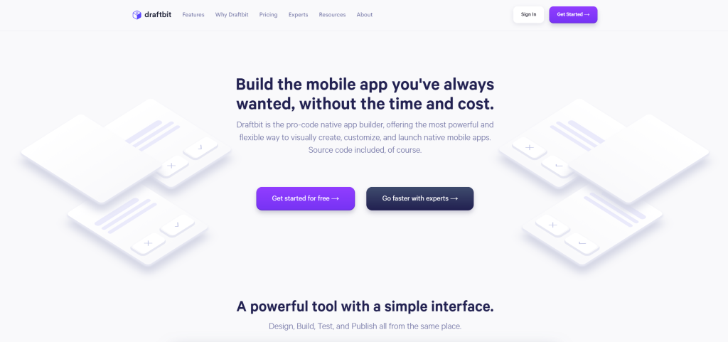 Draftbit landing page