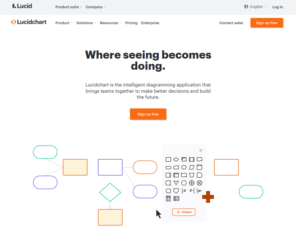 Lucidchart landing page